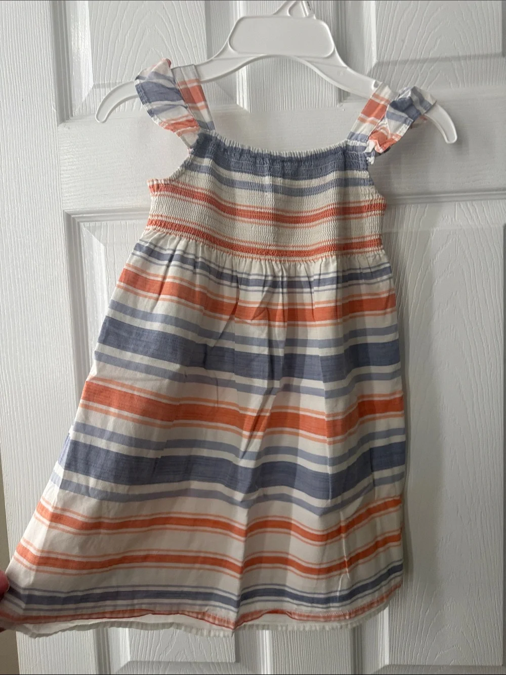 Gymboree Girls' White & Coral Sun Dresses with Blue Print